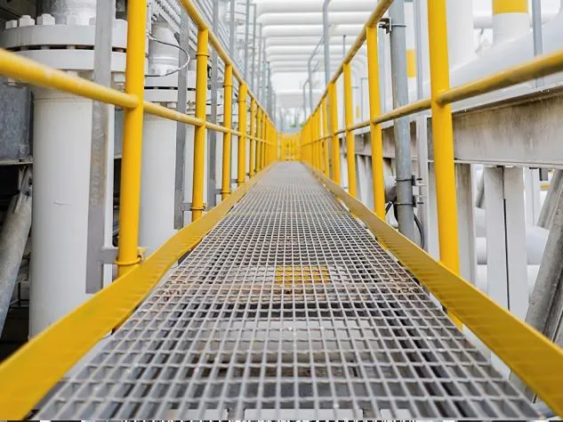metal grid walkway